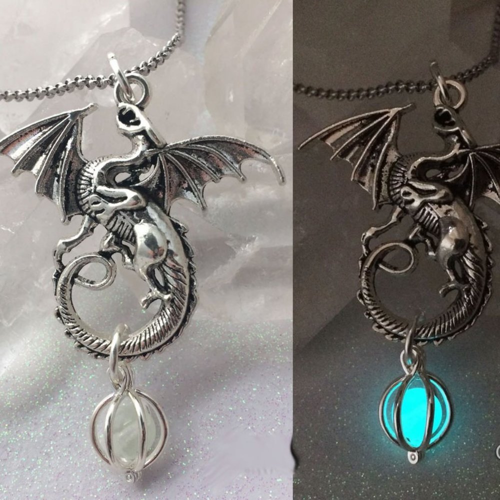 Dragon with Glow Glass Orb Cage